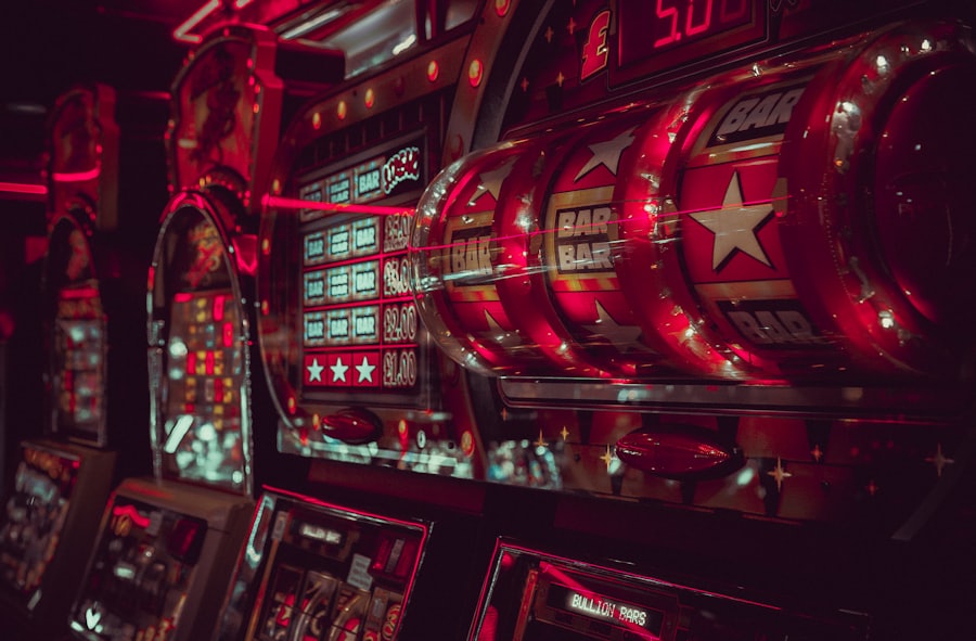 Mesin arcade dengan simbol bar dan bintang
