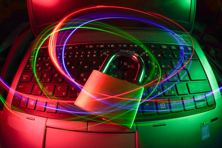 Laptop dengan gembok